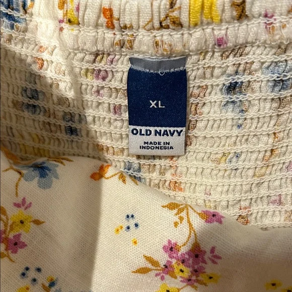 Old Navy Floral Spaghetti Strap Dress - Cream, Yellow, Blue - Picture 4 of 4